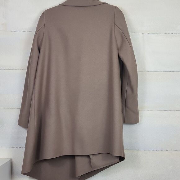 All Saints City Monument Wool mix Taupe Coat with Gun Silver Buckle. Size 4 - Picture 8 of 11